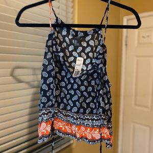 NWT forever 21 cropped woven tie camisole. Sz S